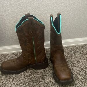 Brand new boots. Worn once. Size: 8 1/2 Women’s Color: teal,red,orange,brown.